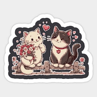 A Pawfect Duet Between Two Hearts Sticker